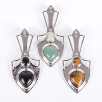 reiki chakra natural gem stone pink crystal quartz shovel necklaces pendants for men women opal healing jewellery d171a