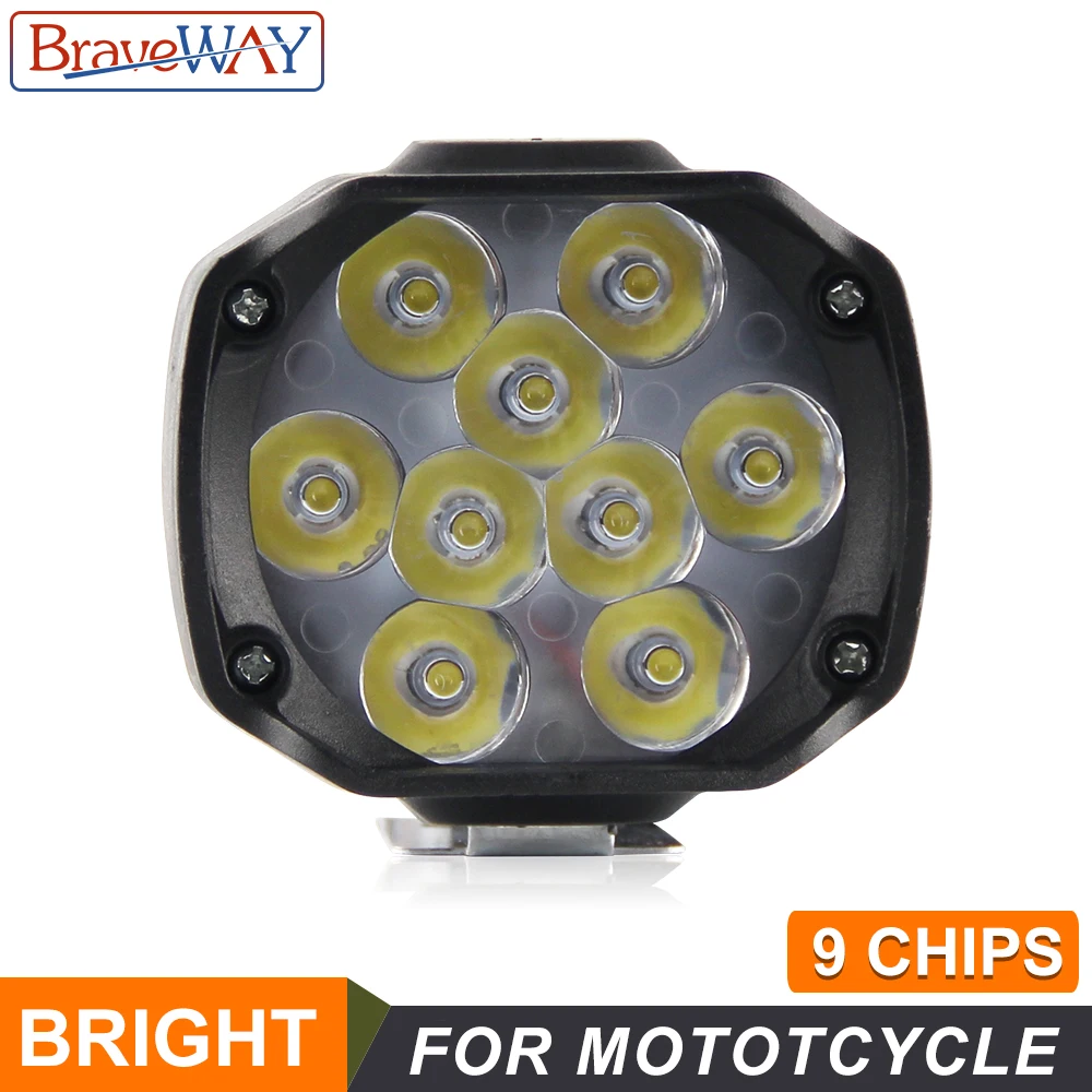 BraveWay пятно света мотоциклы светодиодный фары лампы скутеры Spotlight 6500 к рабочие