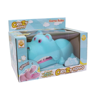 Blue Hippo Рот стоматолога укус палец игрушка Большой бегемот тянет зубы бар игры игрушки дети смешные игрушки для детей подарок - Цвет: Blue Hippo