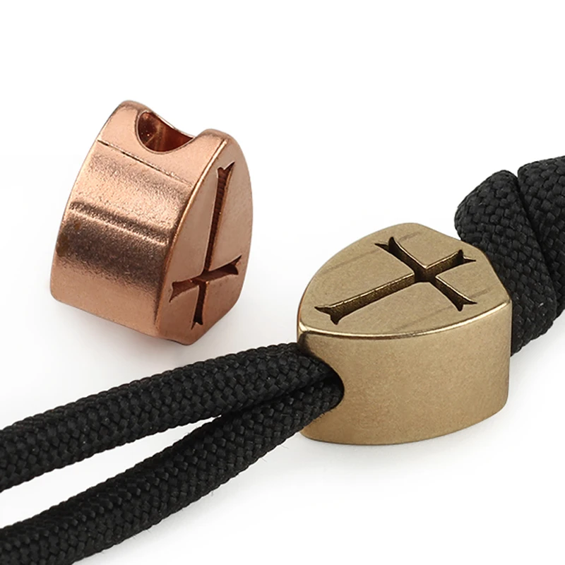 Латунный нож бусины зонтик веревка DIY EDC Красный медный крест Lanyard Paracord бисера