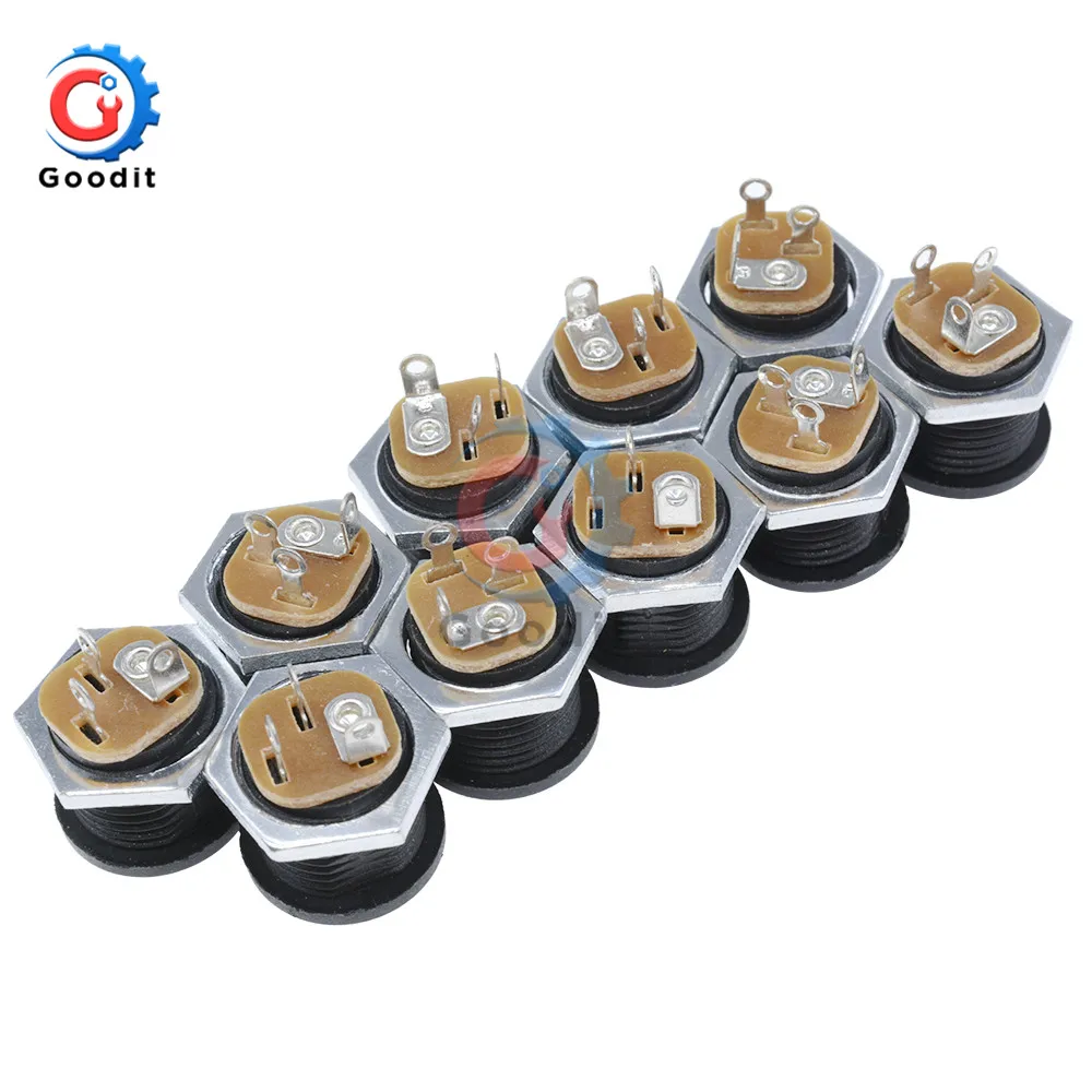 Female Jack 10 type3 10 шт. DC контакт разъема питания 2,1x5,5 мм Гнездовой разъем Jack+ штекер Jack гнездо адаптер PCB Крепление DIY разъем адаптера 2,1X5,5 - Цвет: Female Jack 10 type3