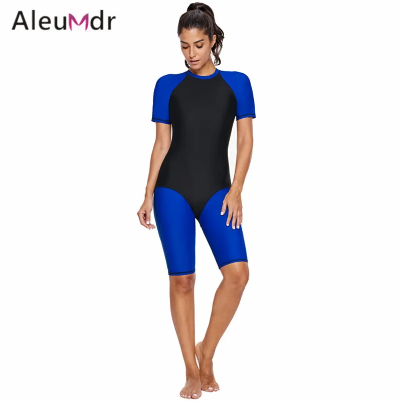 Aleumdr Lady One Piece Rashguard Women Fitness Black Colorblock Surfing Sport Suit LC410891 Trajes De Ba O Las Mujeres | Спорт и