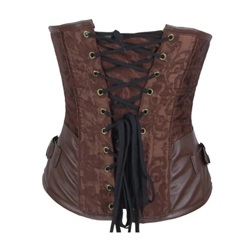 Для женщин ретро парчовый Готический Сталь костей Бюстье корсет в стиле стимпанк