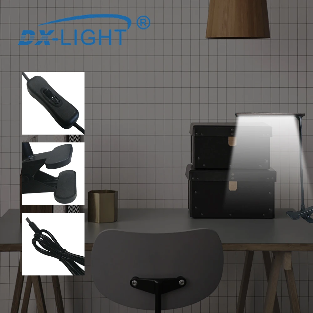 DC 5V USB LED Reading Lamp Book Light Flexible Push Button Switch Nightlight Clip-on Study | Освещение