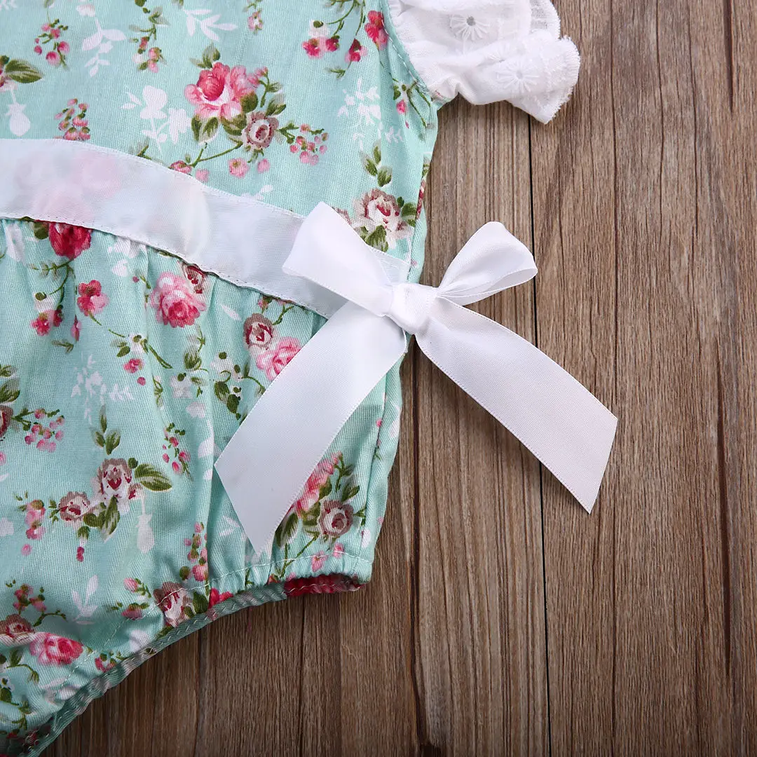 Милая Одежда для новорожденных малышей Маленьких Девочек одежда с цветочным