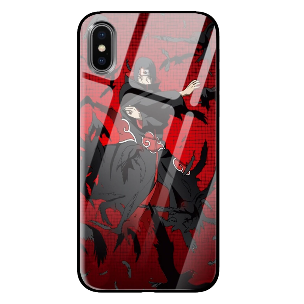 4 Аниме Наруто Акацуки Coque закаленное стекло телефонные чехлы крышка для Apple iPhone 5 5S SE 6 6s 7 8 Plus X XS Max XR - Цвет: 4