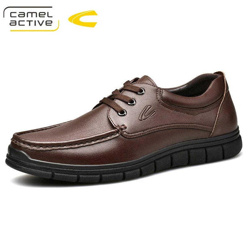 Camel Active новые домашние тапочки из натуральной кожи, круглый носок Для мужчин модельные туфли в деловом стиле; свадебные туфли на шнуровке; обувь в деловом стиле; для мужчин на весну-осень