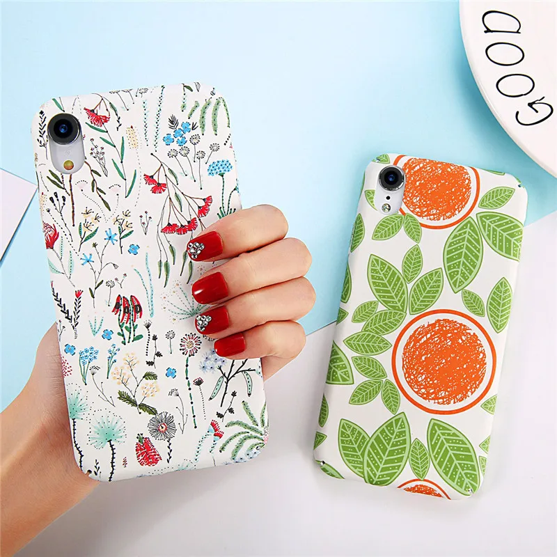 Чехол для телефона Lovebay для iPhone X, XR, XS, Max, 8, 7, 6, 6s Plus, Мультяшные цветные цветы, ананас, листья, жесткий чехол, чехол