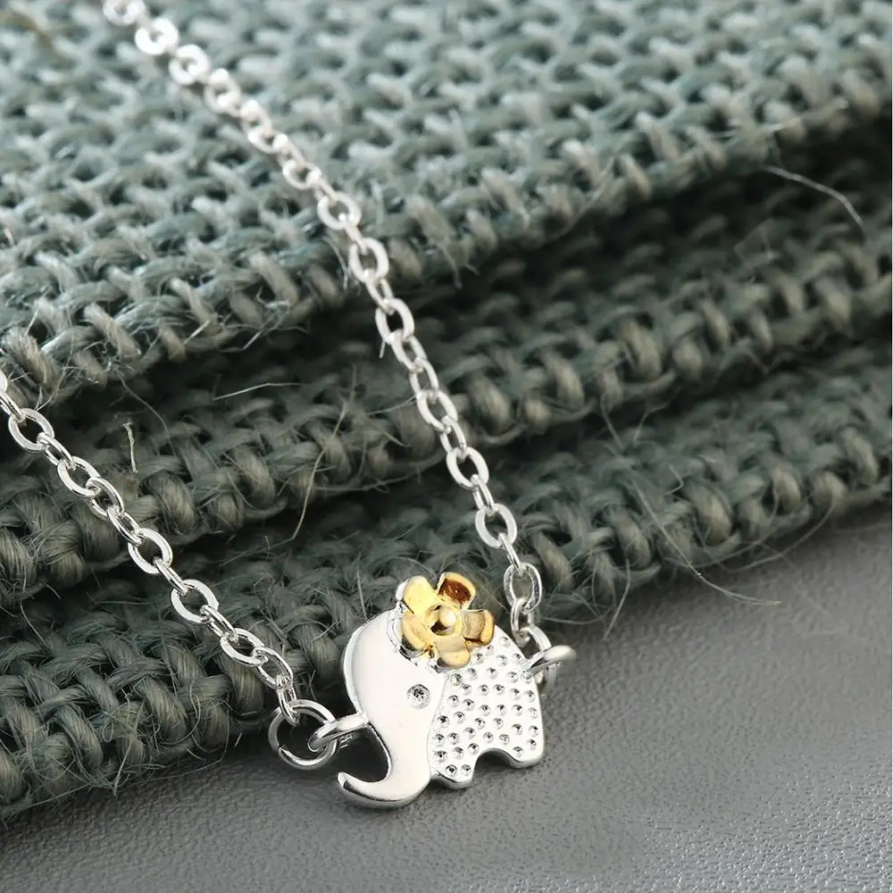 925 Sterling Silver Hawaiian Plumeria Flower EggFlower Crystals Elephant Pendant Necklace For Women Men Amulet Lucky Jewelry | Украшения и