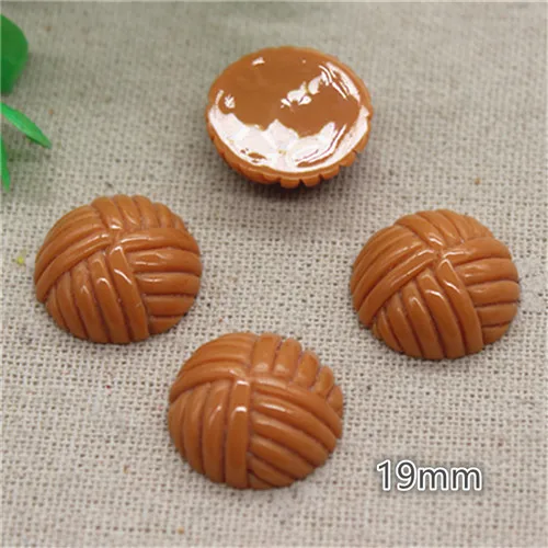 brown 20pcs 20 шт. 18 мм милые круглые/квадратные/Ротанговые шарики из смолы в Корейском стиле, кабошон, аксессуары для рукоделия, украшение для волос, скрапбукинг - Цвет: brown 20pcs