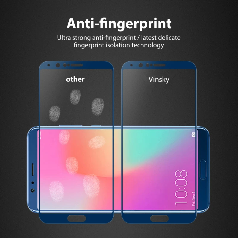 

Пленка VNSTRIP 9H из закаленного стекла 2 шт. для Huawei Honor10 2,5 D полное покрытие с изогнутыми краями против царапин для V10 Защитная пленка для экрана
