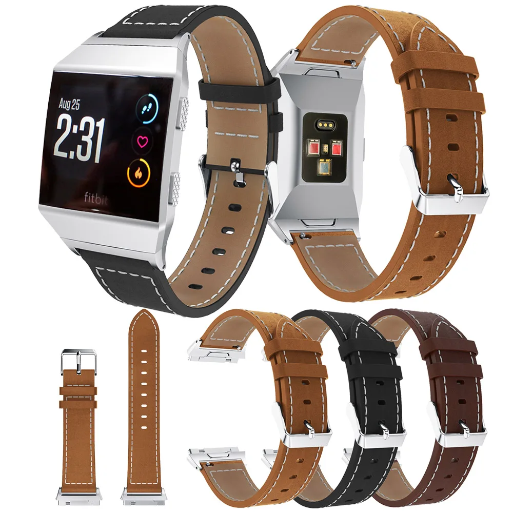 Кожаные ремешки совместимые с Fitbit Ionic Сменные аксессуары из натуральной кожи