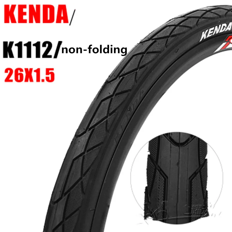 KENDA k1112 велосипедная шина для горного велосипеда 26*1,5/1,75 прокалывающаяся Складная/не складывающаяся велосипедная шина - Цвет: black  26x1.5