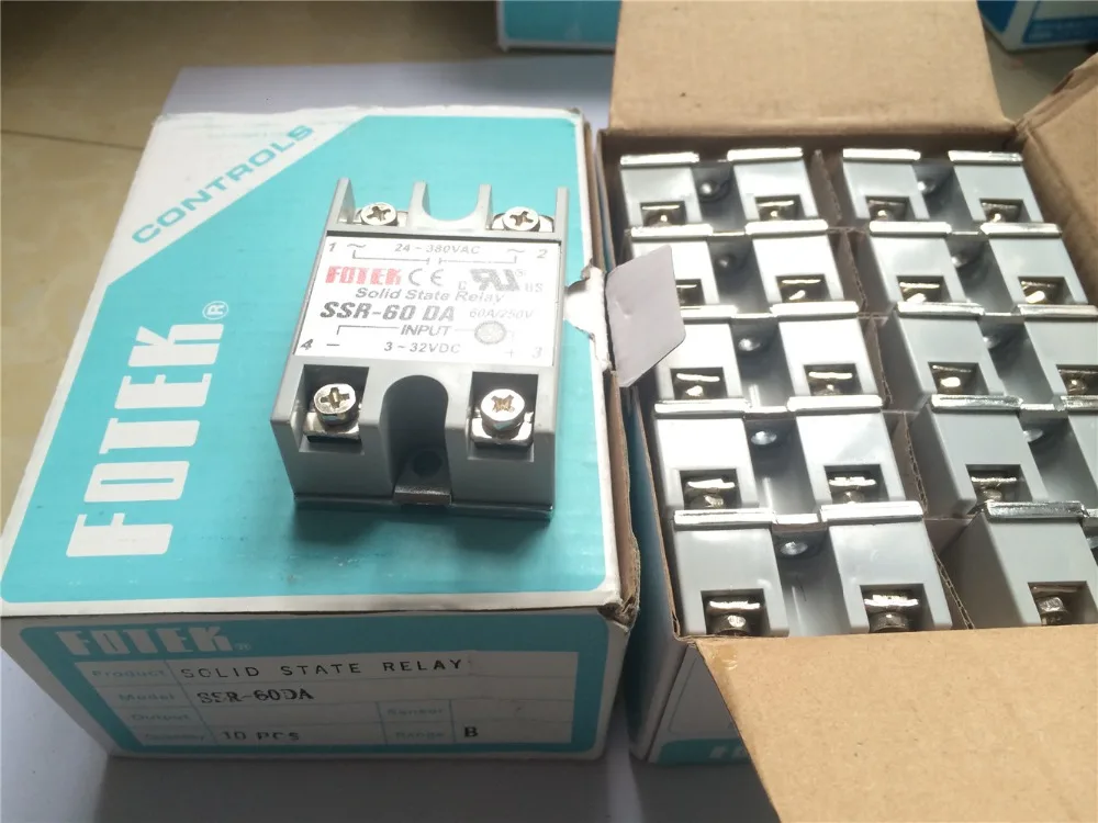 Твердотельное реле SSR-60DA 60A 3-32V DC TO 24-380V AC SSR 60DA, твердотельное реле