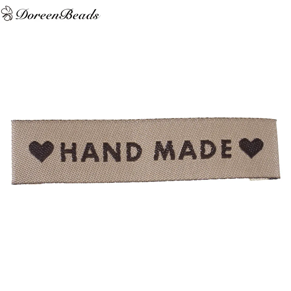 DoreenBeads 50 шт. тканые этикетки для одежды сумок шитья териленовые с принтом сделай