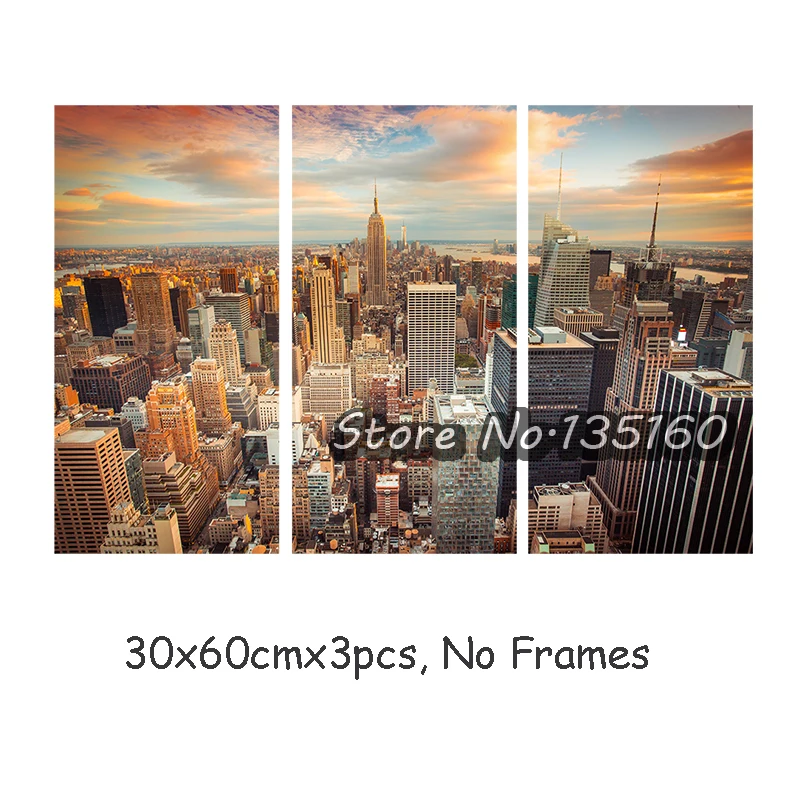 Триптих Холст печать Нью Йорк Skyline 3PC разделенный город ареал фотографии галерея