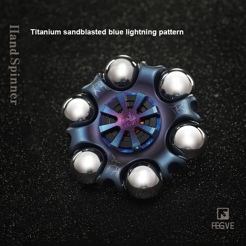 FEGVE титановый сплав обжаренный синий светящийся Спиннер с рисунком