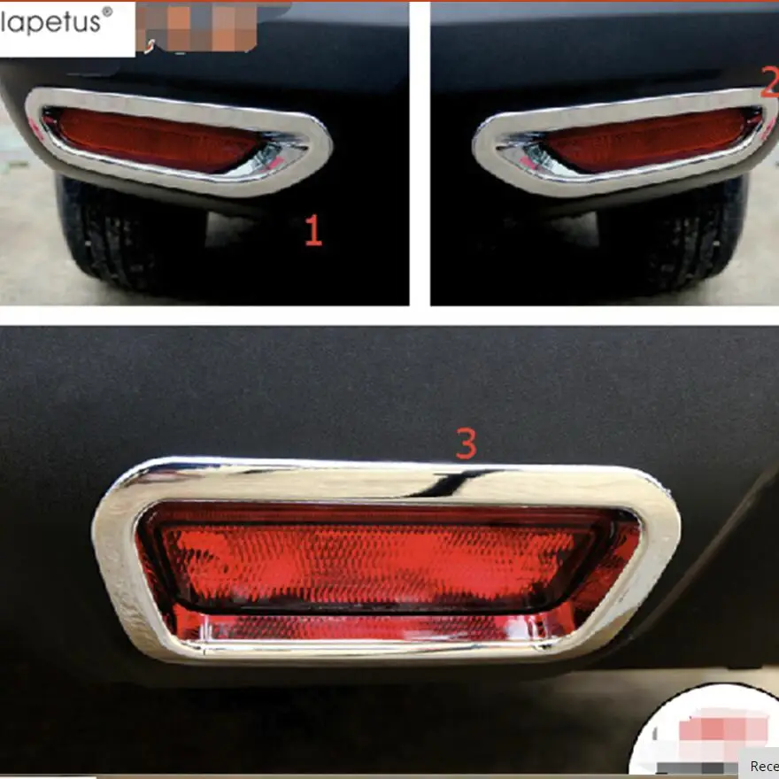 Lapetus Accessories For Nissan X-Trail X Trail T32 Rogue 2014 2015 2016 Chrome Rear Behind Fog Lamp Light Molding Cover Kit Trim |