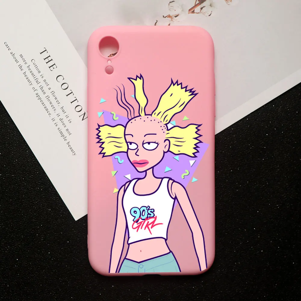Милый чехол для телефона с героями мультфильмов rugrats reptar для iPhone XR 11 pro MAX чехол XS MAX 5 5S 6 6 S 7 8 Plus Мягкий Силиконовый ТПУ - Цвет: TPU A1617-PINK