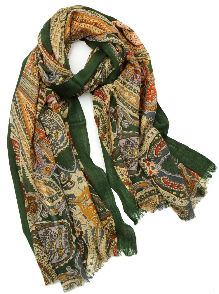 Специальное предложение классический винтажный принт 100% овечья шерсть женский