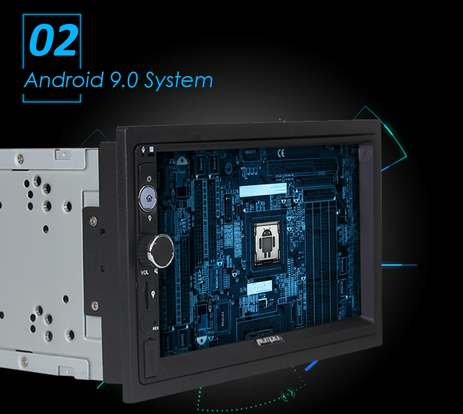 Eunavi, 2 Din, 7 дюймов, Восьмиядерный, универсальный, Android 9,0, 4G ram, автомобильное радио, ПК, стерео, gps навигация, WiFi, 1024*600, сенсорный экран, USB, без DVD