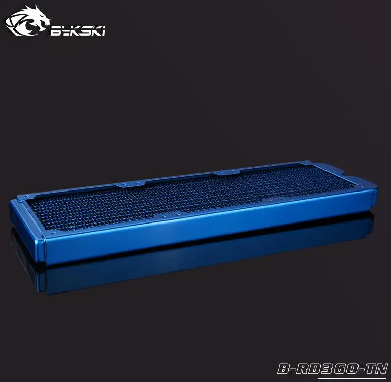 blue BYKSKI 28 мм толщиной меди 360 мм Однорядный радиатор компьютера водяного охлаждения жидкого теплообменника использовать для 12 см вентиляторов B-RD360-TN - Цвет лезвия: blue