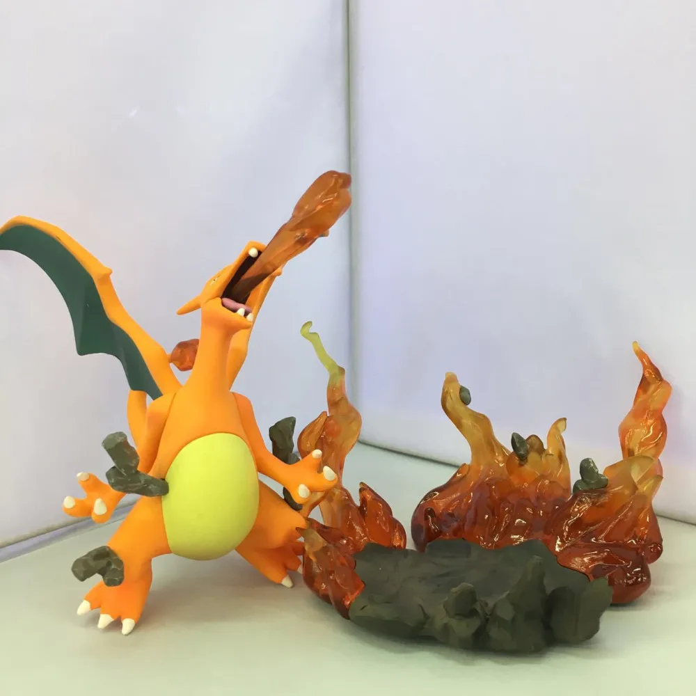 Anime Figure 15CM Pikachu Big Charmander Fire Dragon PVC Collectible Model Toy Christmas Gift | Игрушки и хобби