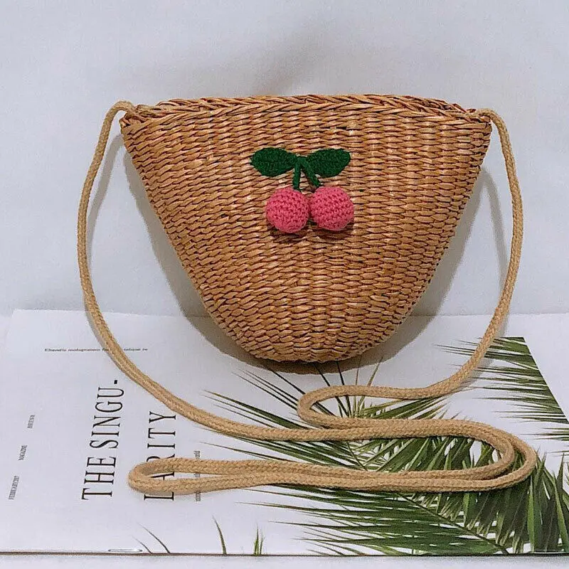 Новинка 2019 стильные модные очаровательные Соломенные Детские сумки для девочек
