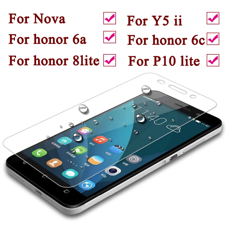 Защитное стекло для huawei nova p 10 lite легкое y5 ii honor 8 6c 6a защитное закаленное |