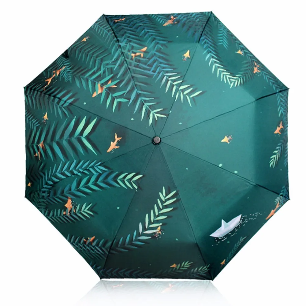 Creative Pattern water Willow) 3 Folding women umbrella double Thickening sunshade umbrellas JJ-SYYS127- | Дом и сад