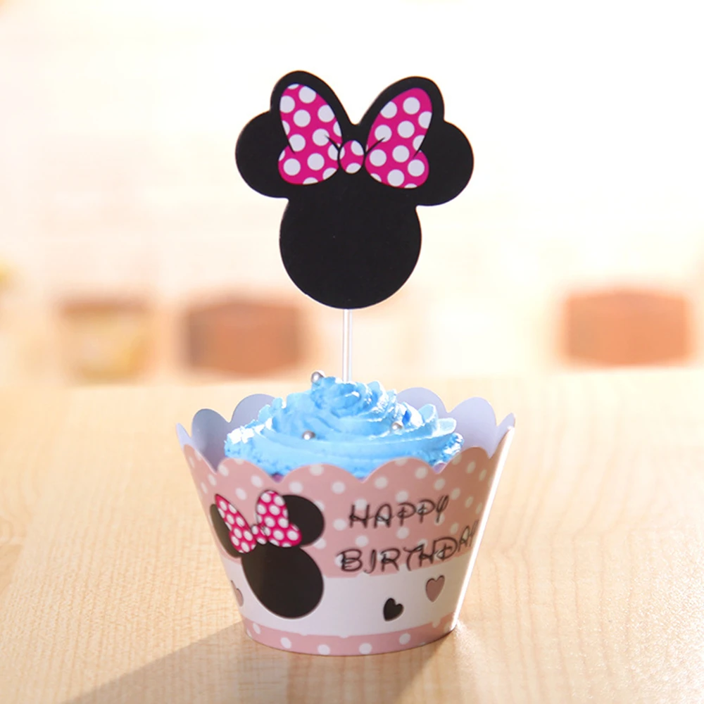 24 шт./партия новая серия Минни бумажная Форма для пирога комплект с краями
