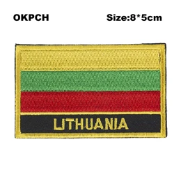 PT0103-R Литовский национальный флаг, вышитые железные нашивки для одежды, металлические значки PT0103-3 - Цвет: PT0103-R