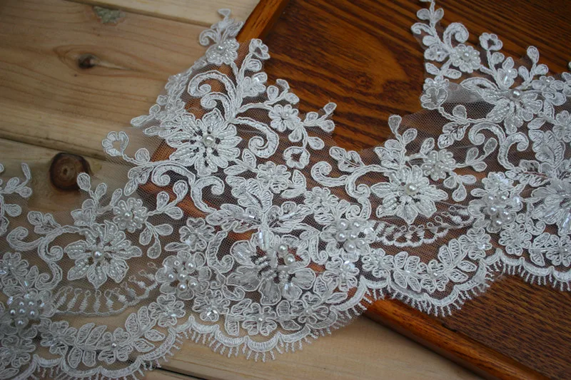 Кружевная отделка с блестками и бусинами 20 см 7 87 дюйма|wedding lace trim|lace trimwedding |