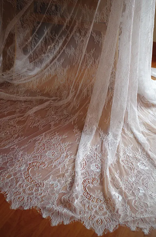1 ярд Шантильи кружевной ткани свадебные кружева Кружева ретро Свадебная