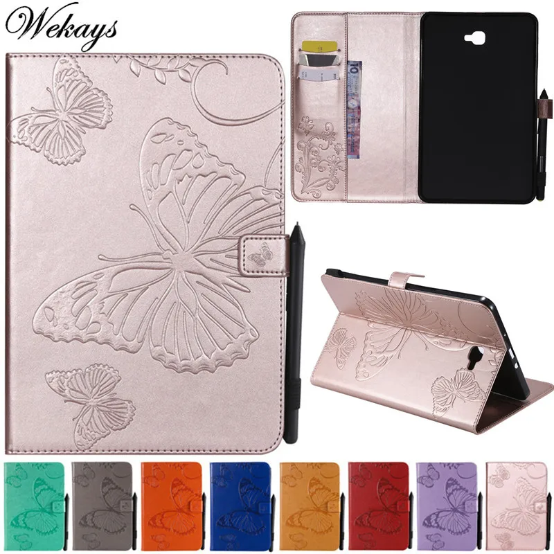 Wekays для Samsung Tab A6 10 1 T580 кожаный чехол с бабочками из мультфильма Galaxy A 6 2016 T585