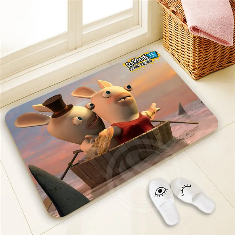 H-p960 пользовательские Raving Rabbids#5 двери Коврики Домашний Декор Высокое качество узор двери Коврики пол Коврики ноги площадку sq00806# h0960
