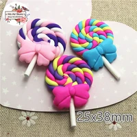 50pcs polymer clay hand made lollipop flatback cabochon miniature food art supply decoration charm craft diy accessories