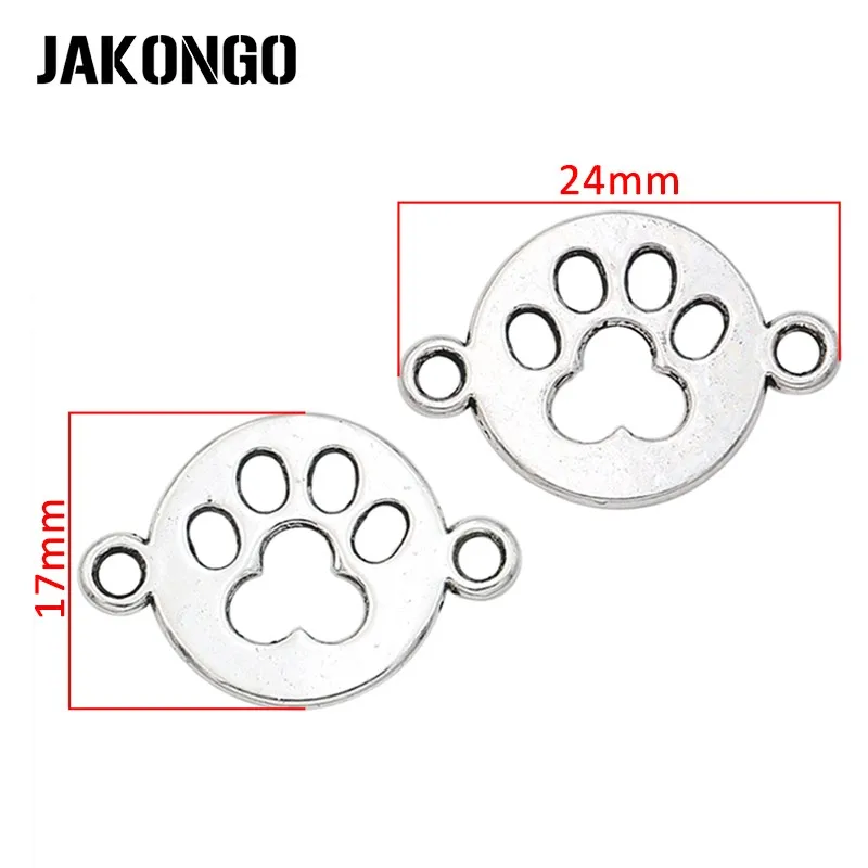 JAKONGO 10 шт. посеребренные соединители для ножек собаки в античном стиле фурнитура