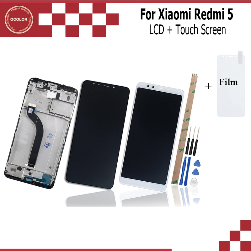 Цветной ЖК-дисплей и сенсорный экран для Xiaomi Redmi 5 рамка инструменты клей пленка