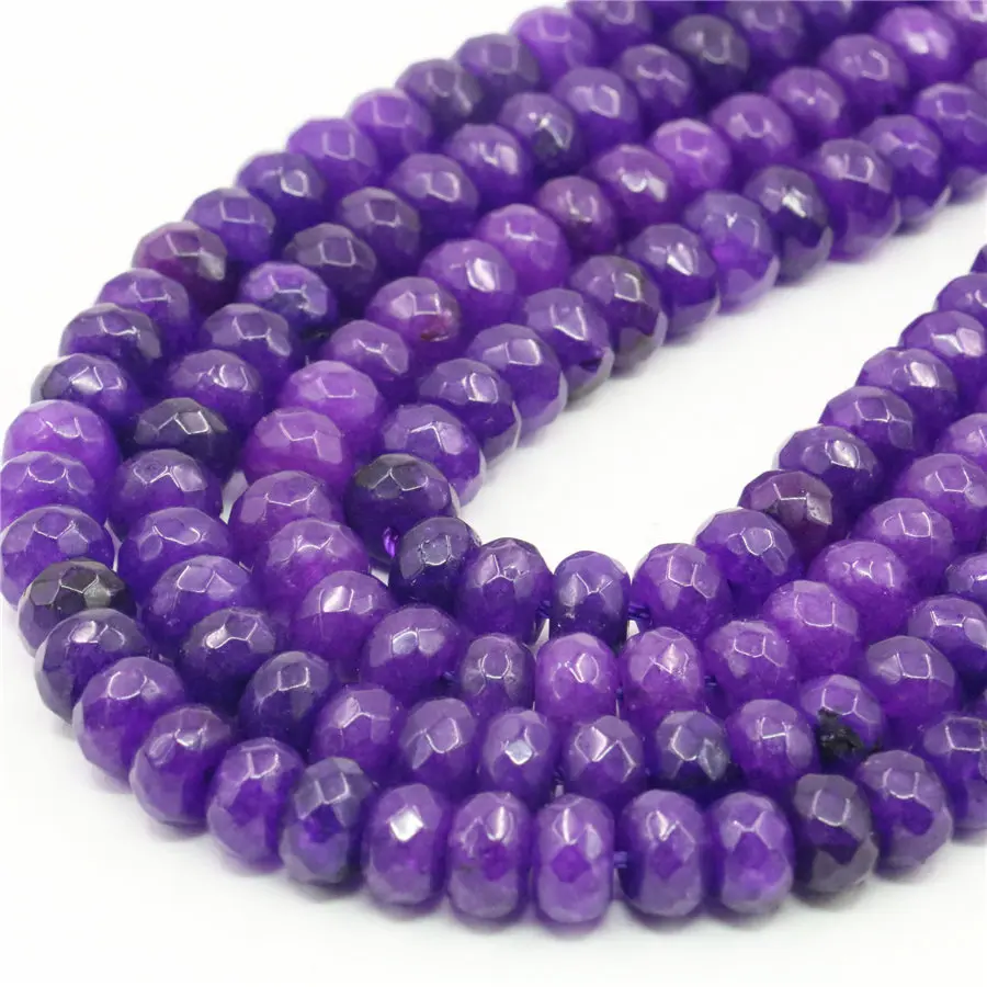 5X8mm Red Pink Blue Purple Green Yellow Jades Chalcedony Rubys Abacus Faceted Jaspers Loose Beads Natural Stone Jewelry Making | Украшения