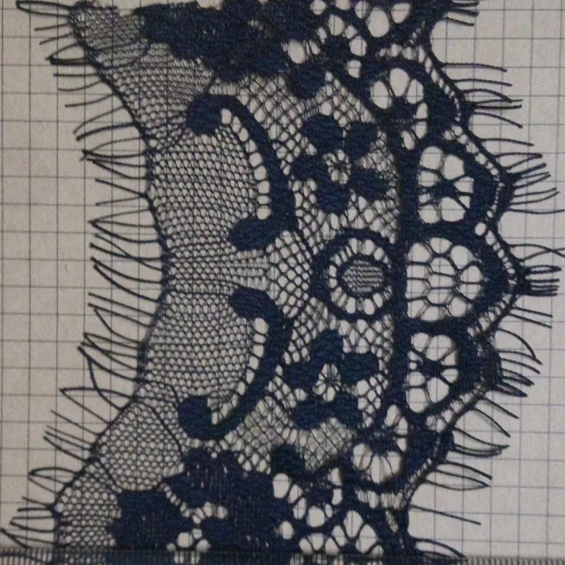 

3 Yards / lot Black White African Lace Fabric for Wedding Dresses Wholesale Eyelashes Lace Trim Ribbon 10cm wide Craft supplies