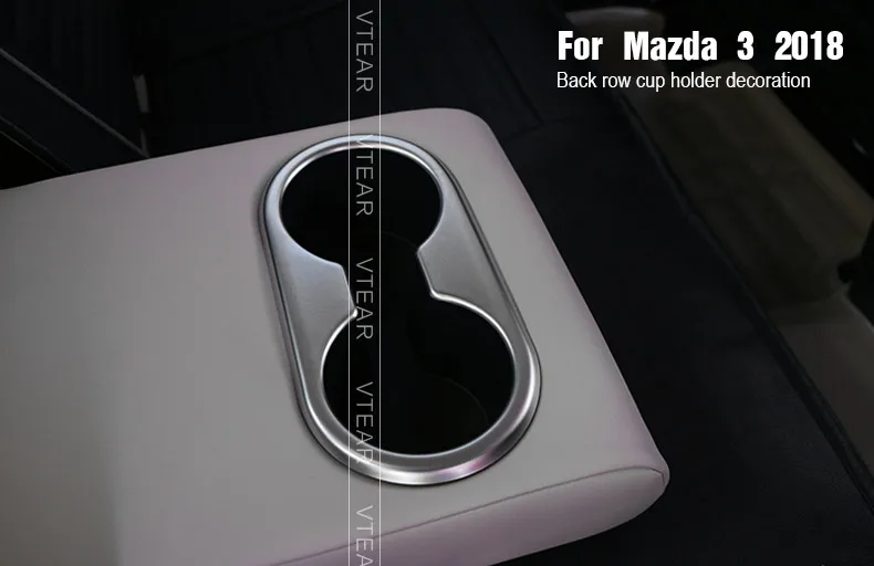 Vtear для Mazda 3 Axela хэтчбек седан ABS хром задний ряд подстаканник чашка отверстие внутренняя отделка Аксессуары для формовки
