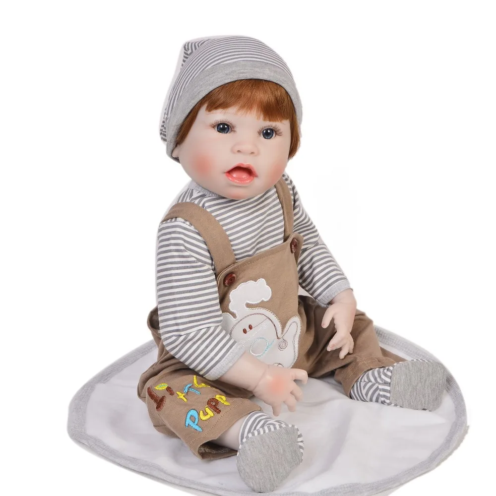 Настоящая кукла реборн Нетоксичная силиконовая Bebe Reborn Boy с 1 шт. подарок пустышка
