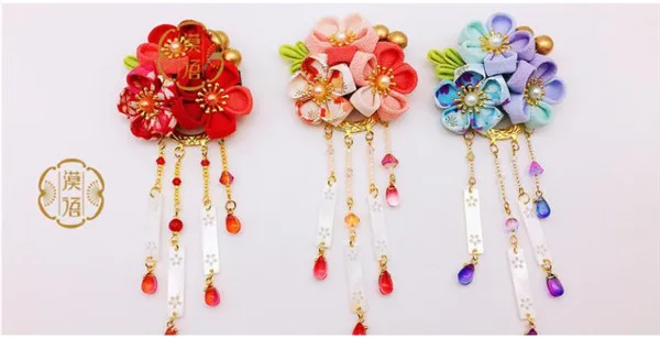 Ручная работа заколка для волос из хлопчатобумажной ткани заколки японское