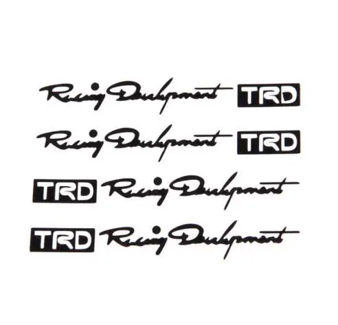 Черный 4 шт. TRD TOYOTA дверная ручка автомобиля стикер гоночный разработка логотип TRD стикер s - Название цвета: Черный