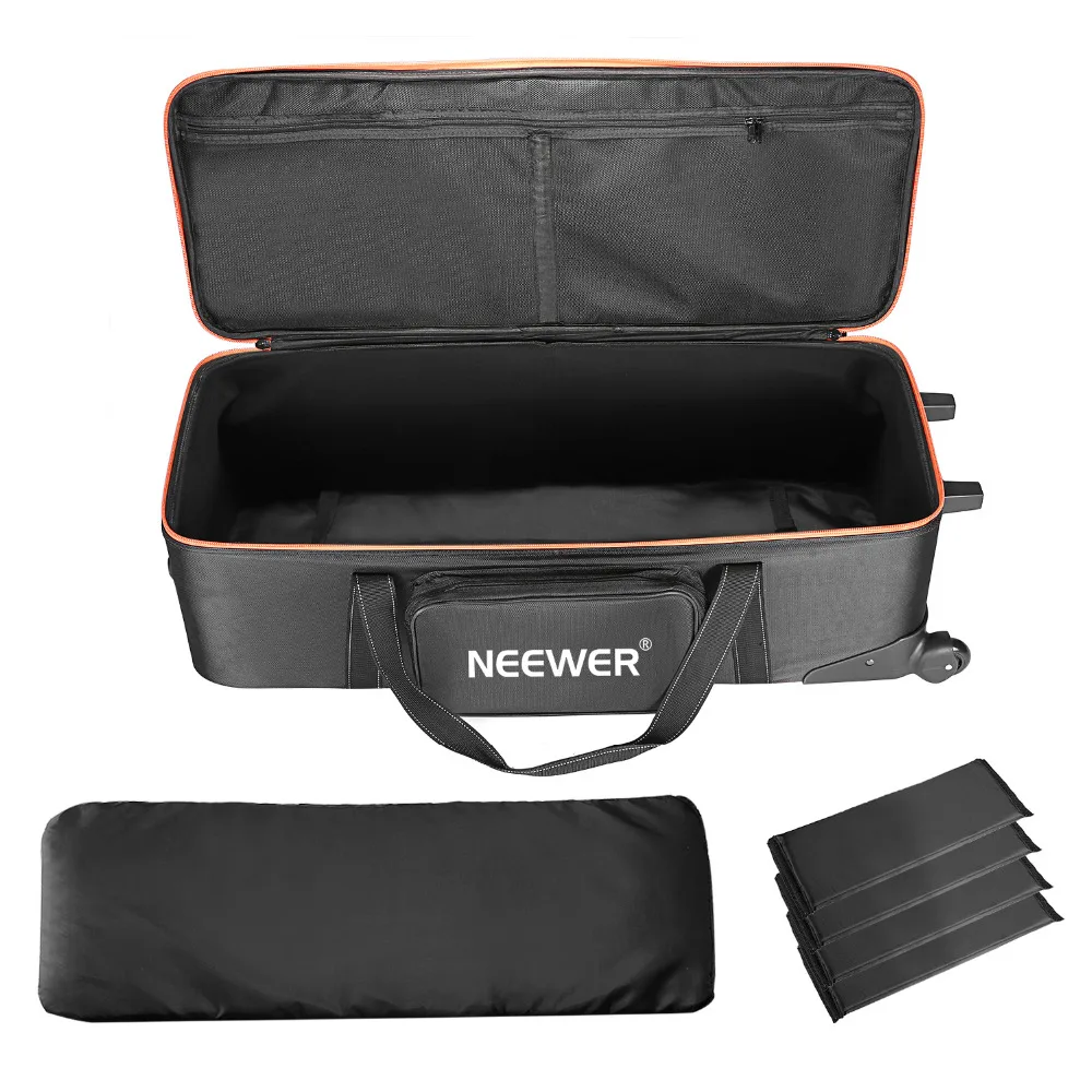 Neewer оборудование для фотостудии тележка сумка для переноски 3" x 15" x 1" /96x39x29 см ремни Мягкий отсек колеса для светильник/штатив