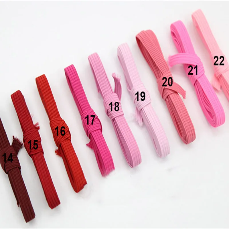 Цветная эластичная тканая лента 15 метров в партии 6 мм для шитья или подделки