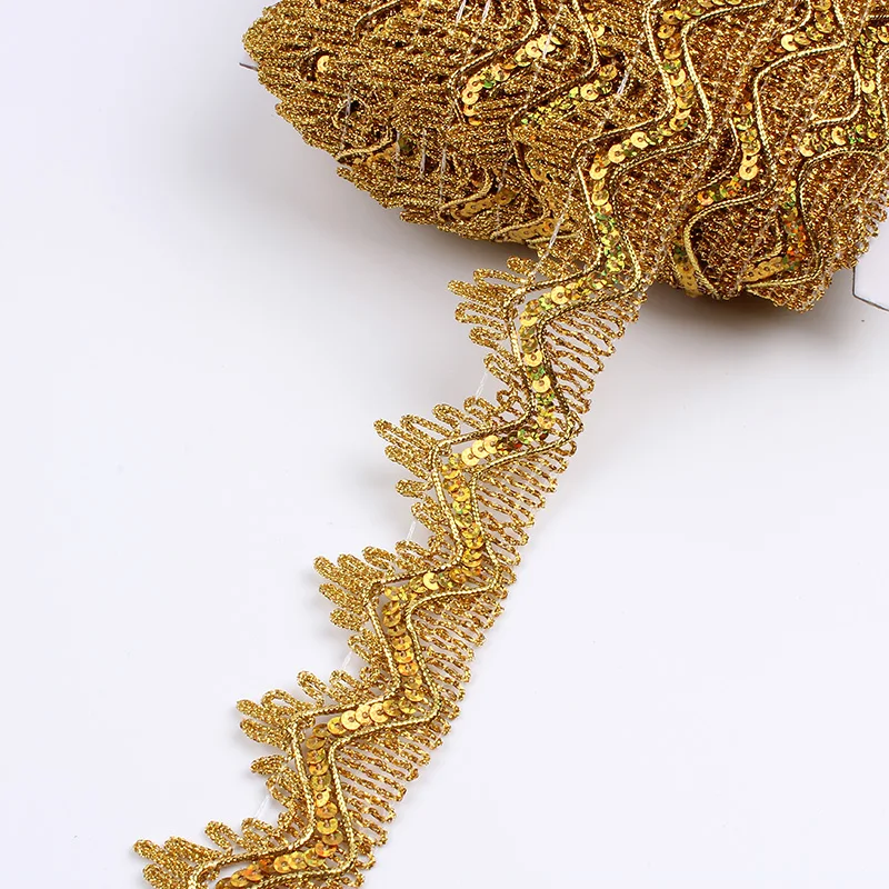 

5Yards 35mm Gold Silver Lace Ribbon Trims For Stage Performance Party Cosplay Wedding Clothes DIY Sewing Garments Accessories