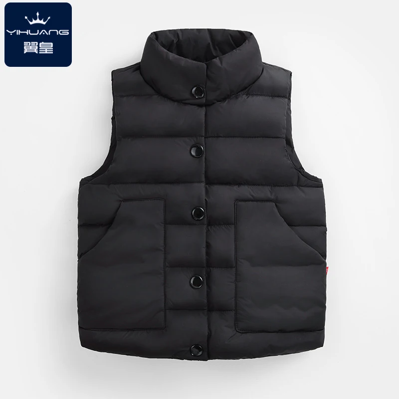 Высокое Качество Зима Мальчики Девочки Жилет Куртка белая утка вниз жилет Дети