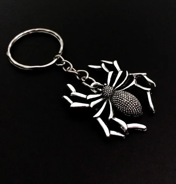 Большой Тарантул готический Черная Вдова паук Хэллоуин Kechain брелок модный